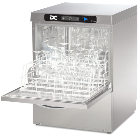 DC OXG50AISD Optima Range 500mm Basket Frontloading Commercial Glasswasher with Break Tank, Integral Softener & Drain Pump - 30 Pint Capacity