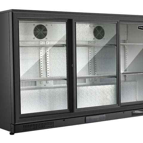 Sterling Pro Green SP3HC-BS Sliding Triple Door Bottle Cooler, 274 x 330ml Bottles