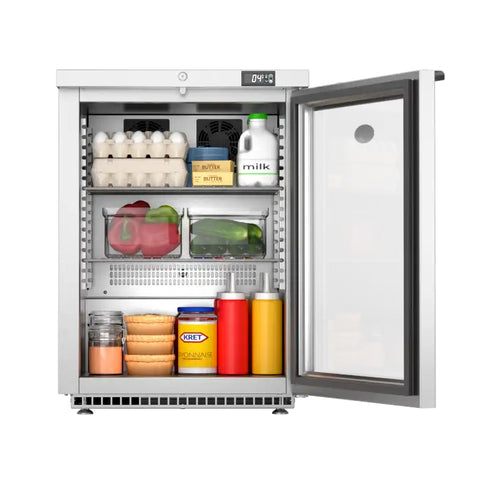 Foster HR150G/13-174 Single Glass Door Undercounter Cabinet Display Refrigerator, 150 Litres