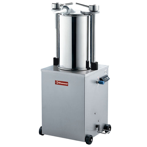 Diamond BSH-35C Stainless Steel Hydraulic Vertical Sausage Filler, 35 Liters With Wheels