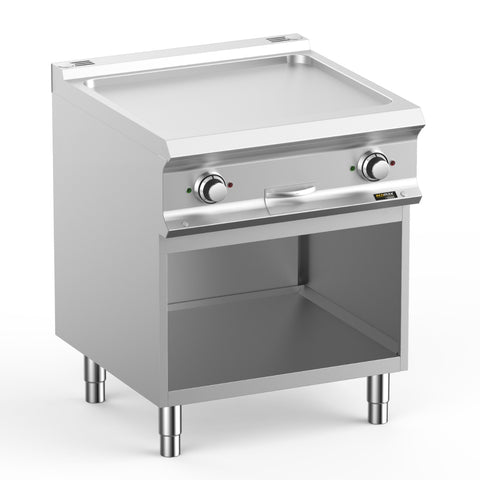 Hobart Ecomax HEFTBE77AL Smooth Griddle on Open Cupboard, 10kW