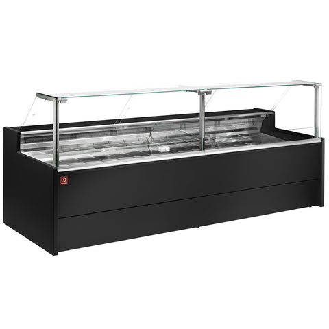 Diamond VZ20/B5-VR2 Flat Glass Black Refrigerated Serveover Counter, 2000mm