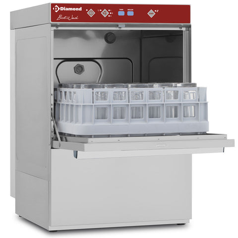 Diamond DGS8/6_RS15/AT 400mm Basket Frontloading Glasswasher with RO, 16 Pint Capacity