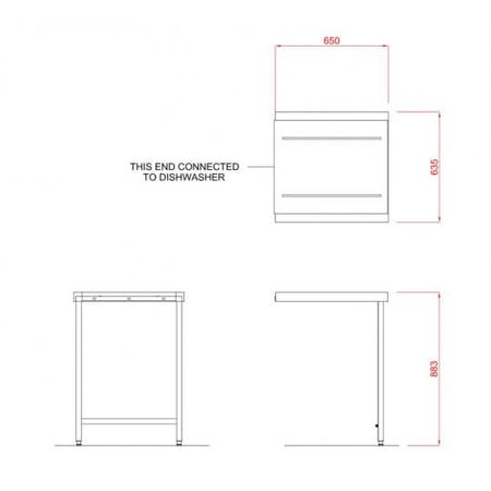 Hobart SC650 Outlet Single Rack Table
