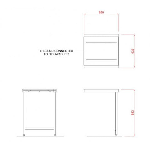 Hobart SC650 Outlet Single Rack Table