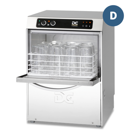 DC SG35D Standard Range 350mm Basket Frontloading Commercial Glasswasher with Drain Pump, 14 Pint Capacity