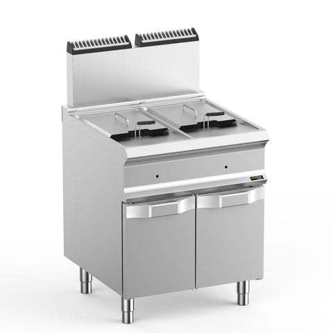Hobart Ecomax HEFRG77A Floorstanding Double Basket Gas Fryer, 2 x 14 Litres