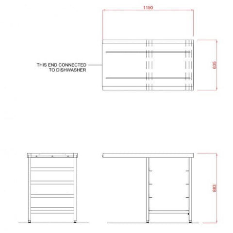 Hobart SCR1150 Outlet Single Rack Table