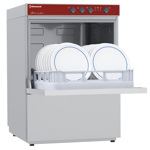 Diamond 051D/6M-PS 500mm Basket Frontloading Dishwasher with Drain Pump, 24 Baskets/hour