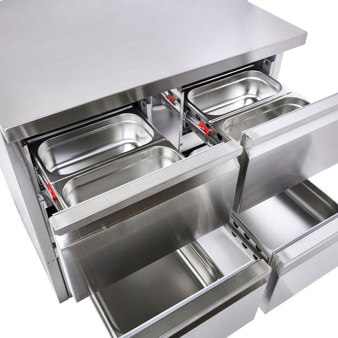 Sterling Pro Cobus SPU201-4D Undermounted Fridge Counter 4 Drawers, 220 Litres