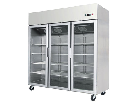 Atosa YCF9409GR Slimline Glass Triple Door Upright Freezer, 1390 Litres