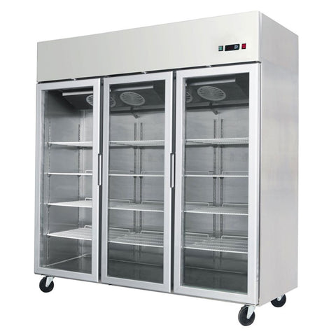 Atosa YCF9409GR Slimline Glass Triple Door Upright Freezer, 1390 Litres