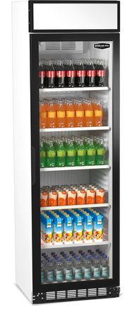Sterling Pro Green SPG390C Upright Single Door Display Chiller with Canopy, 373 Litres