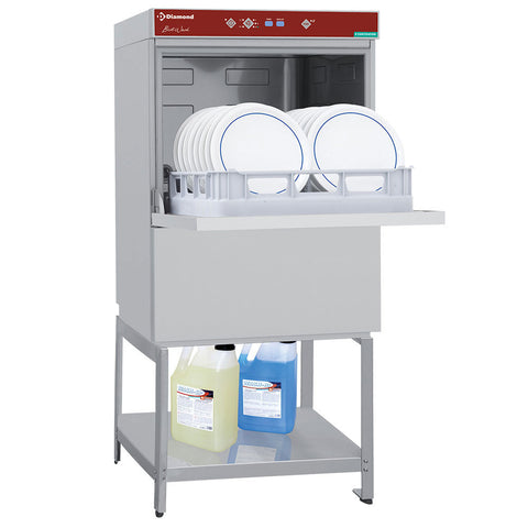 Diamond DFE8/6-AC_BD/F-S 500mm Basket Frontloading Dishwasher with Open Understorage, 18 Plates