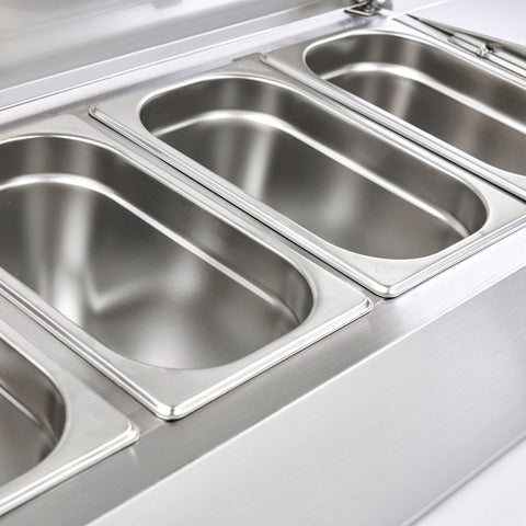 Sterling Pro Cobus SPT1200-330-SS Topping Well with Stainless Steel Lid, 5 x GN1/4