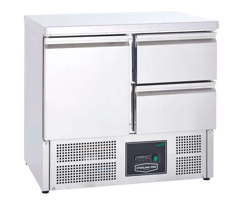 Sterling Pro Cobus SPU201-2D Undermounted Fridge Counter 2 Drawers 1 Door, 230 Litres