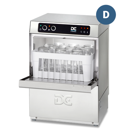 DC EG35D Economy Range 350mm Basket Frontloading Commercial Glasswasher with Drain Pump, 12 Pint Capacity