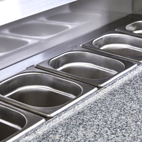 Sterling Pro Cobus SPU902PZ 2 Door Granite Top Pizza Counter, 5 x GN1/6, 240 Litres
