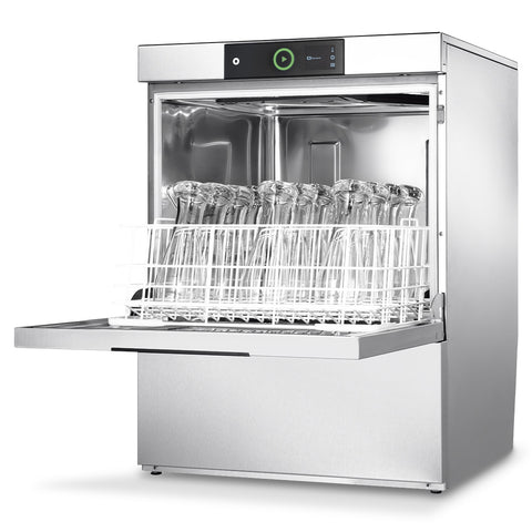 Hobart GXS-10C 500mm Basket Frontloading Commercial Glasswasher with Chemical Pump, Integral Water Softener & Drain Pump, 25 Pint Capacity