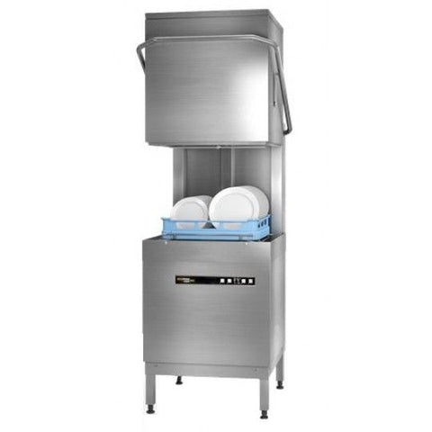 Hobart Ecomax Plus H615W-10D 500mm Basket Hood / Passthrough Dishwasher with Drain Pump, 18 Plates