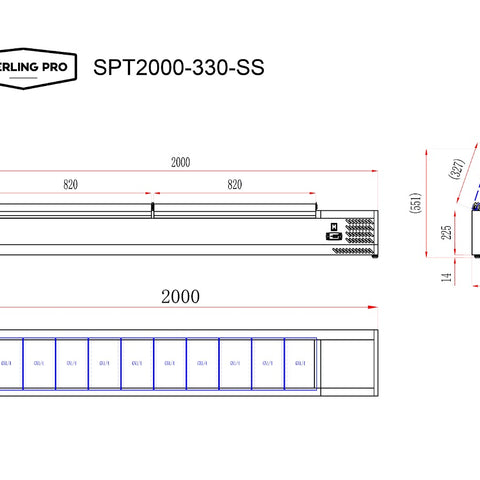 Sterling Pro Cobus SPT2000-330-SS Topping Well with Stainless Steel Lid, 10 x GN1/4
