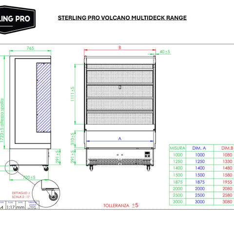 Sterling Pro VOLCANO80/125 Multideck Display Chiller, 1330mm