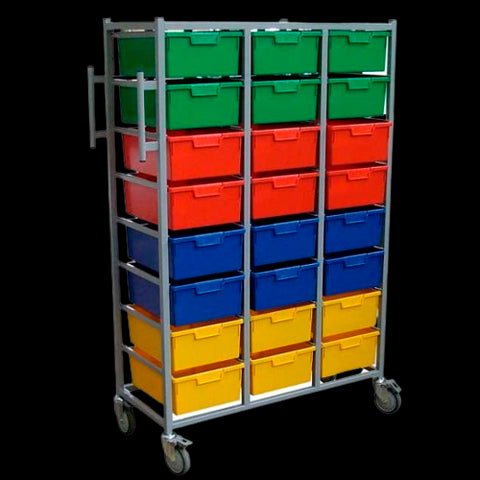 Karri-Cart Combi 3 Tier Trolley with Garment Rail (24 Trays)